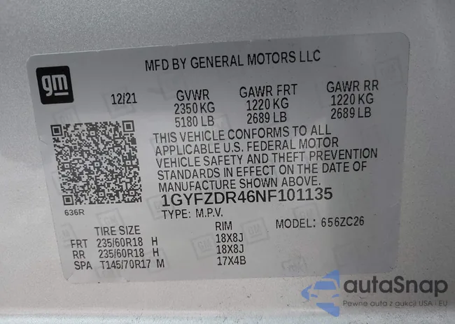 1GYFZDR46NF101135: 43850133