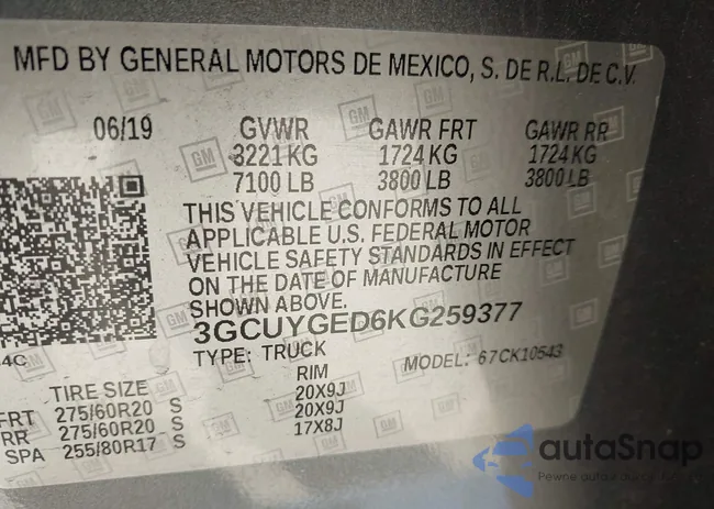 3GCUYGED6KG259377: 43850166