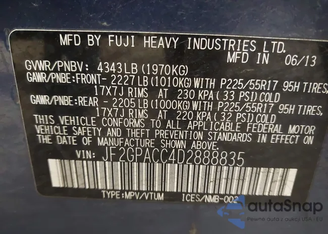 JF2GPACC4D2888835: 43850228