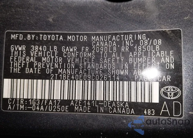 2T1BE40E09C026114: 43849516