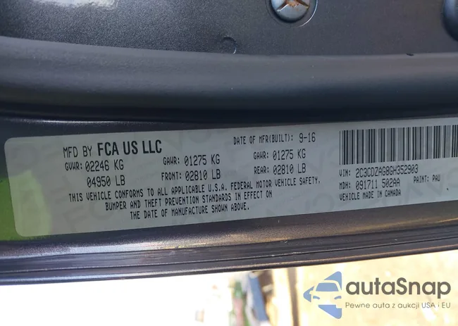 2C3CDZAG8GH352903: 43849526