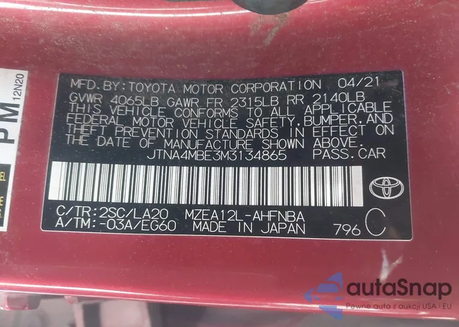 JTNA4MBE3M3134865: 43849543