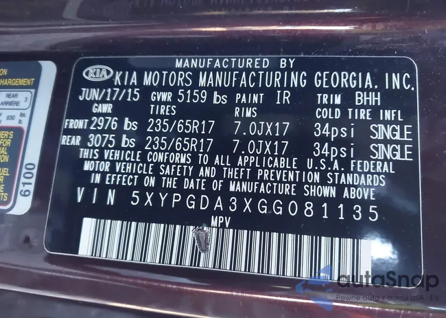 5XYPGDA3XGG081135: 43849694