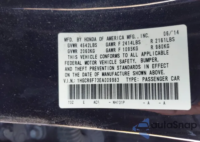 1HGCR6F73EA009983: 43849820