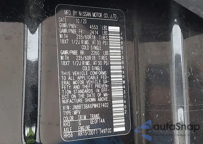 JN8BT3BAXPW431402: 43850901