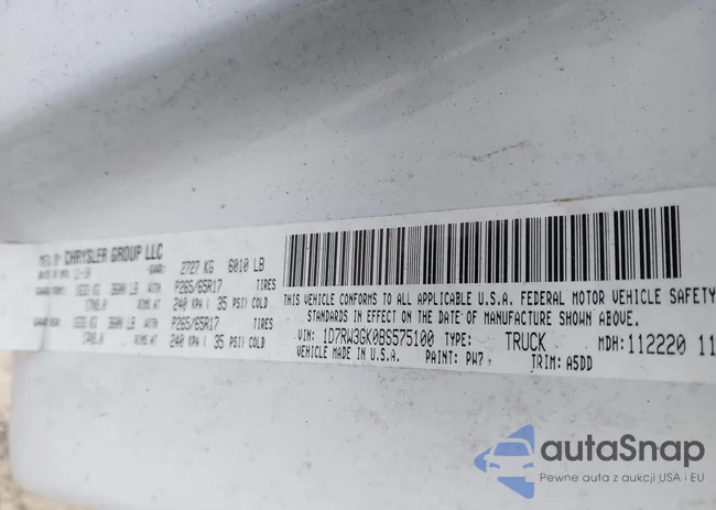 1D7RW3GK0BS575100: 43850919