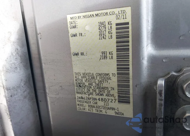 1N4AL2AP3BN480727: 43851171