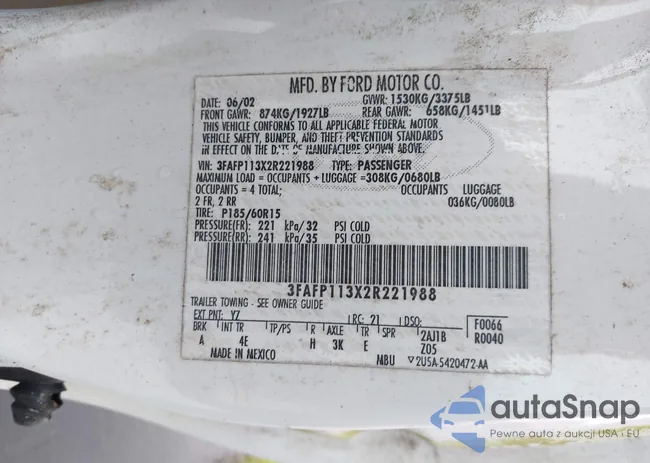 3FAFP113X2R221988: 43851330