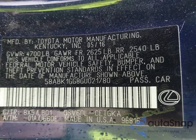 58ABK1GG8GU021780: 43851387