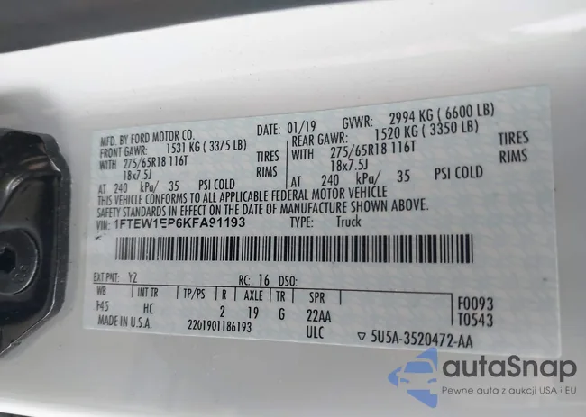 1FTEW1EP6KFA91193: 43851452