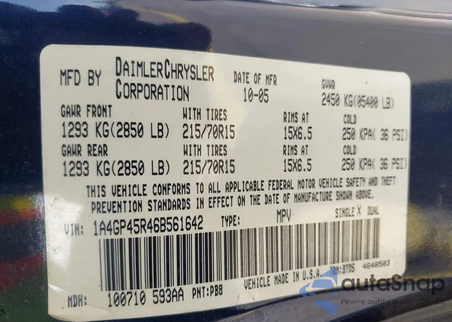 1A4GP45R46B561642: 43850498