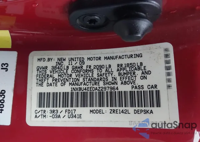 1NXBU4EE0AZ297964: 43850550