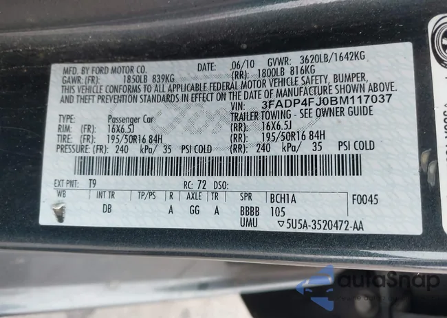 3FADP4FJ0BM117037: 43850590