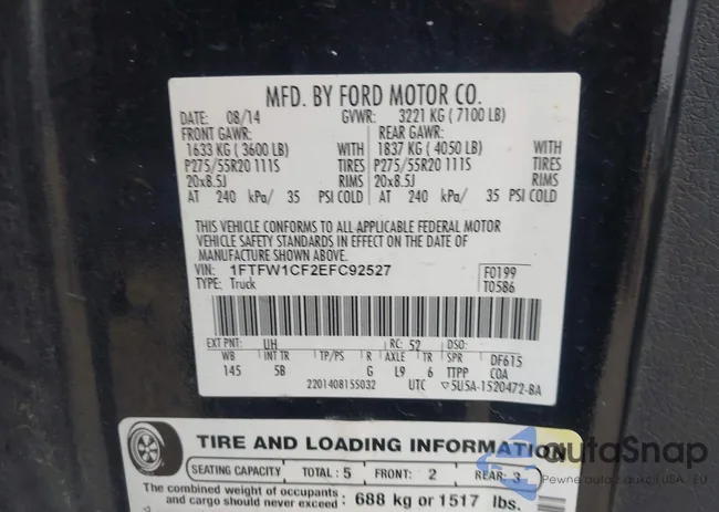 1FTFW1CF2EFC92527: 43850673