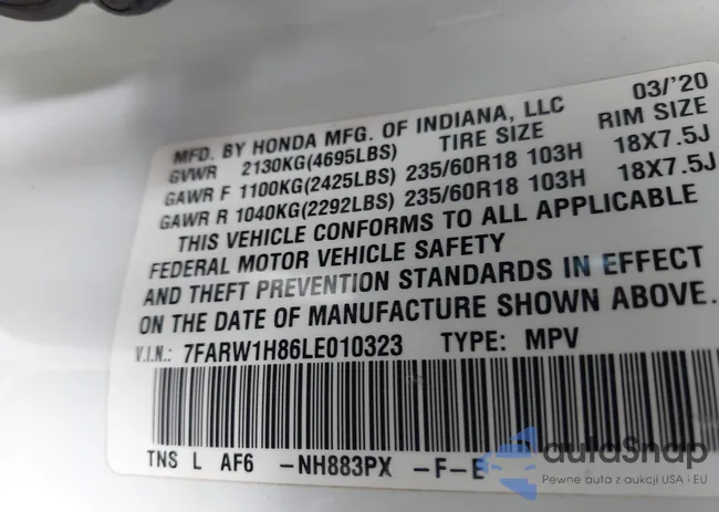 7FARW1H86LE010323: 43850743