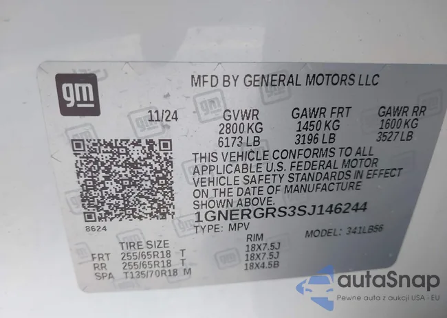 1GNERGRS3SJ146244: 43850791