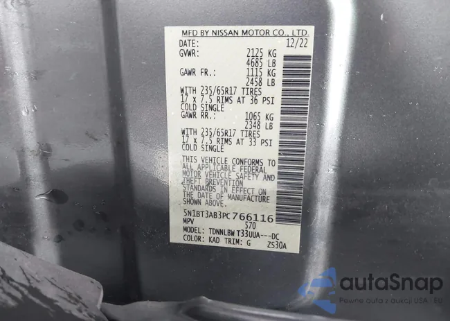 5N1BT3AB3PC766116: 43850812