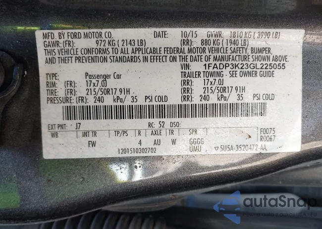 1FADP3K23GL225055: 43850864