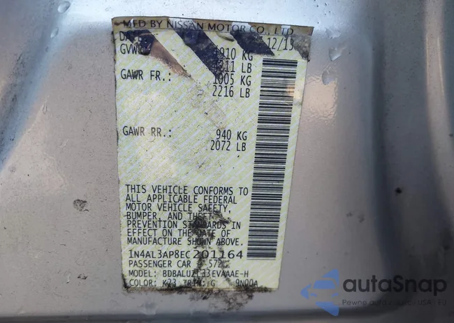 1N4AL3AP8EC201164: 43850877