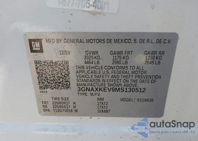 3GNAXKEV9MS130512: 43851898