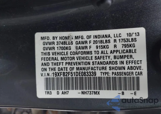 19XFB2F51DE083339: 43851908