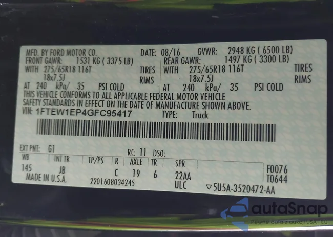 1FTEW1EP4GFC95417: 43851943
