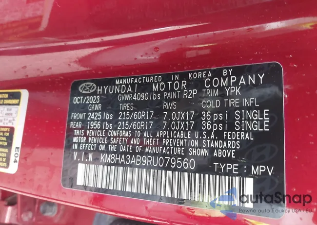 KM8HA3AB9RU079560: 43851982