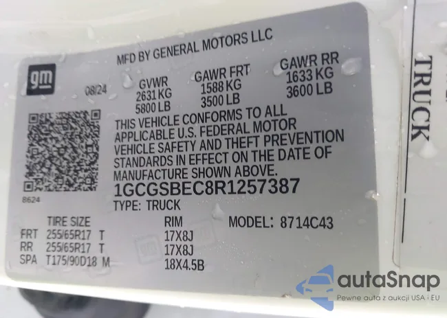 1GCGSBEC8R1257387: 43852023