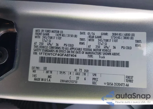 1FTEW1CF4GFA87404: 43852209