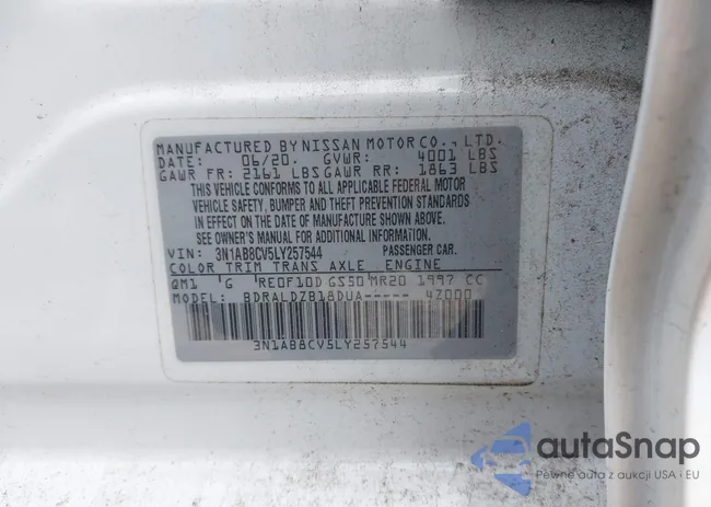 3N1AB8CV5LY257544: 43852289