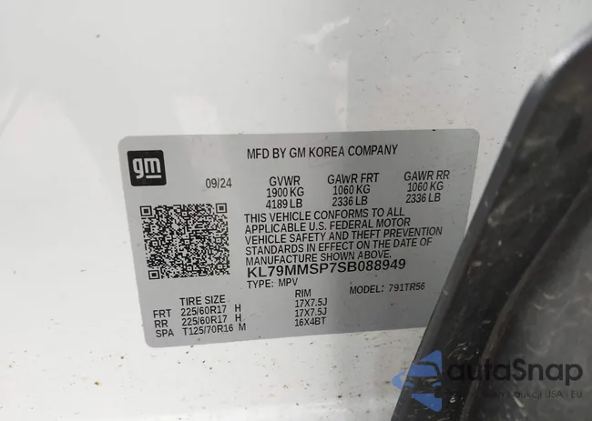 KL79MMSP7SB088949: 43852346