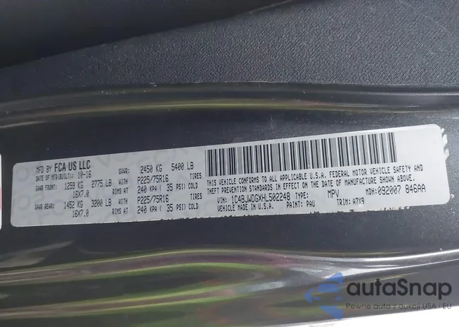 1C4BJWDGXHL502248: 43852463