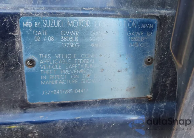 JS2YB417285104414: 43852469