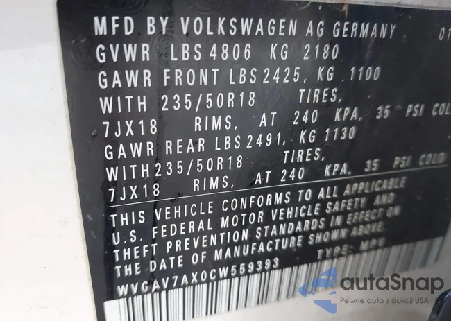 WVGAV7AX0CW559393: 43851641