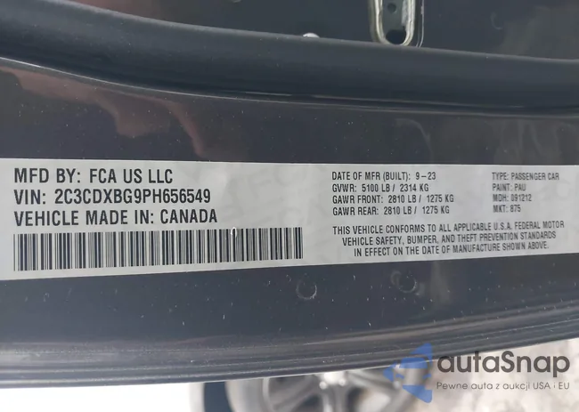 2C3CDXBG9PH656549: 43851811