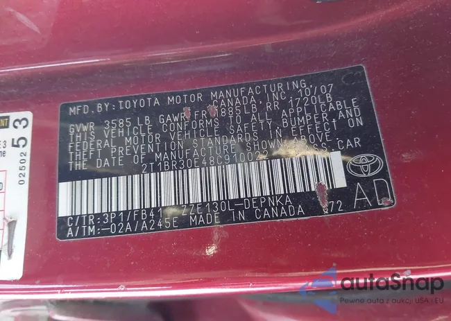 2T1BR30E48C910022: 43852897