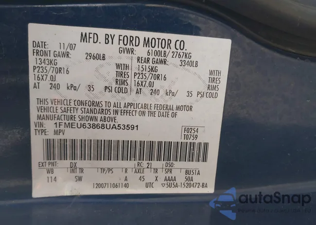 1FMEU63868UA53591: 43853269