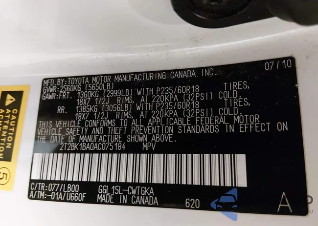 2T2BK1BA0AC075184: 43852523