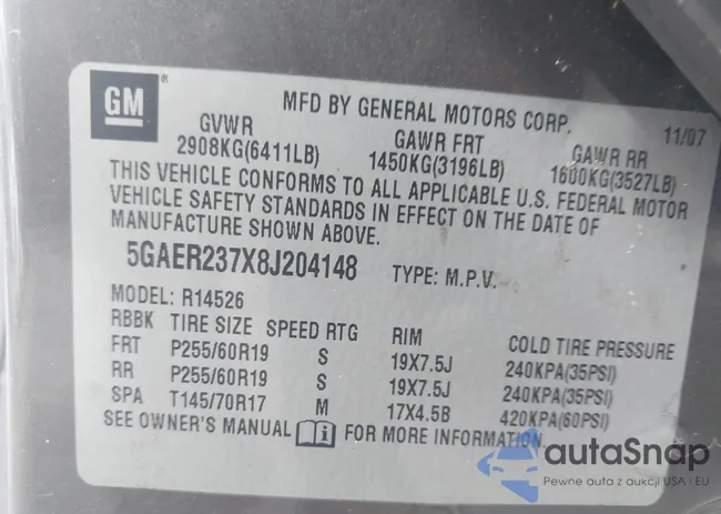 5GAER237X8J204148: 43852547