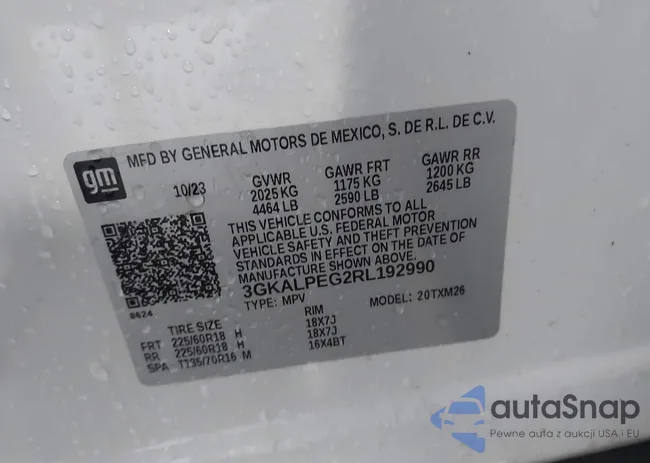 3GKALPEG2RL192990: 43852849