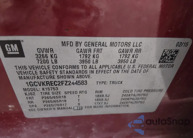 1GCVKREC2FZ244583: 43854105