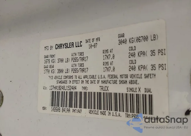 1D7HA18248J152404: 43854181