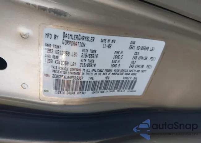 2C8GP54L04R603357: 43854190