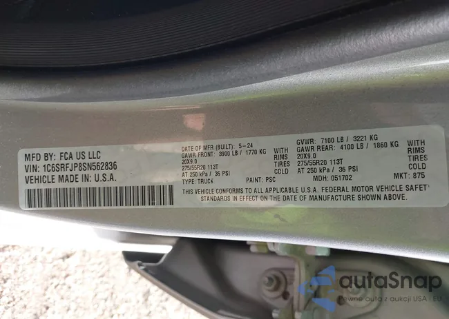 1C6SRFJP8SN562836: 43854256