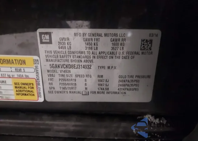 5GAKVCKD8EJ314932: 43853706