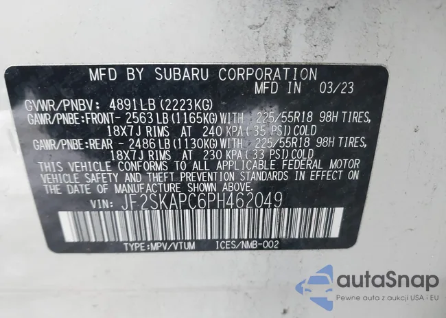 JF2SKAPC6PH462049: 43854889