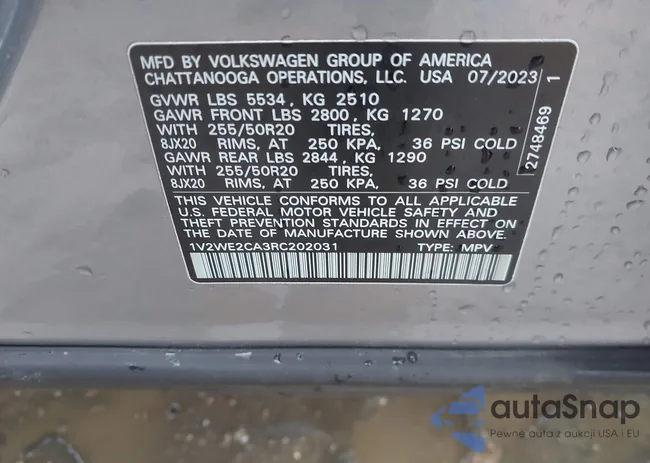 1V2WE2CA3RC202031: 43854890