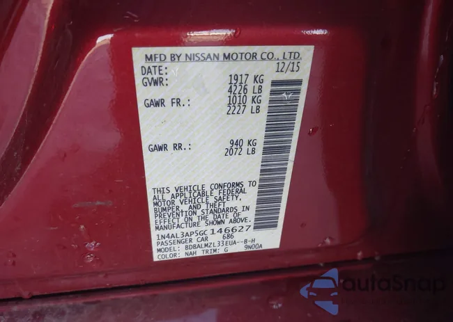 1N4AL3AP5GC146627: 43854893