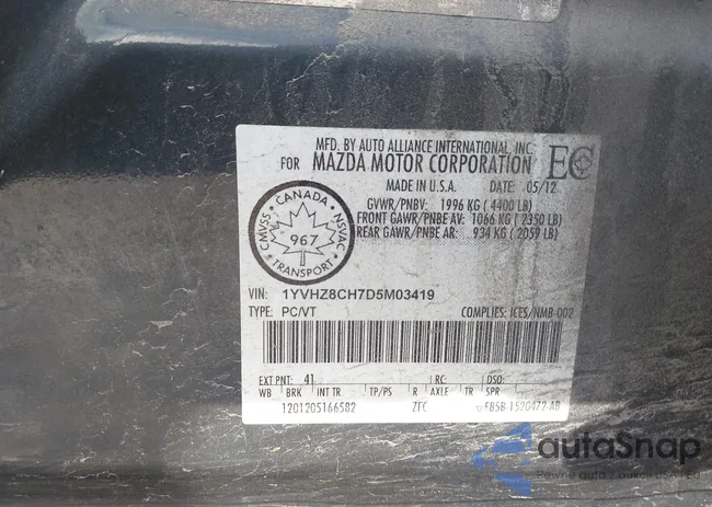 1YVHZ8CH7D5M03419: 43855183