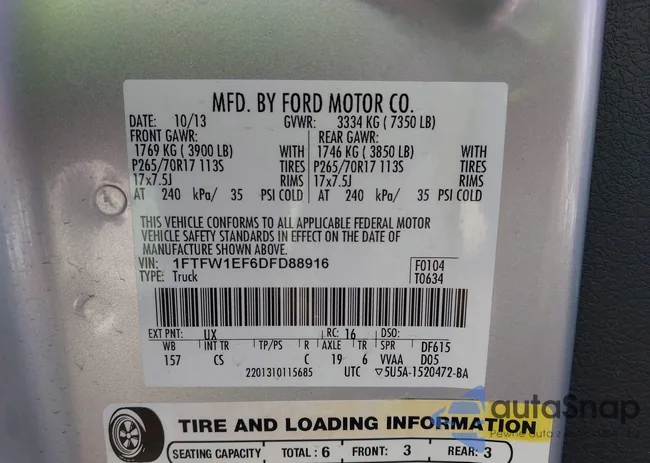 1FTFW1EF6DFD88916: 43855307